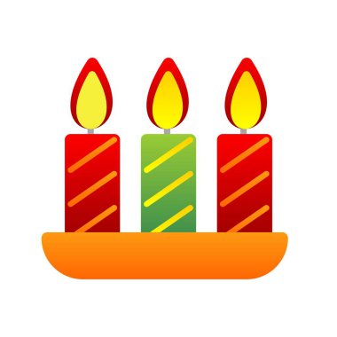 Mum Düz Gradyan Vektör Simgesi Tasarımı