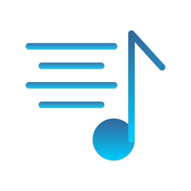 Müzik Düz Gradyan Vektör Simgesi Tasarımı