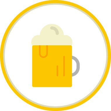 Bira Düz Çember Vektör Simgesi Tasarımı