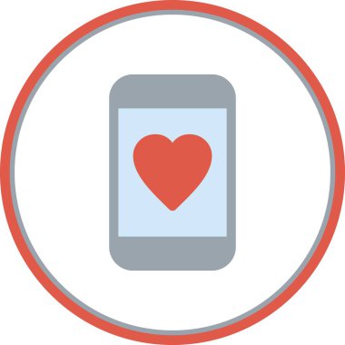 Akıllı Telefon Düz Çember Vektör Simgesi Tasarımı