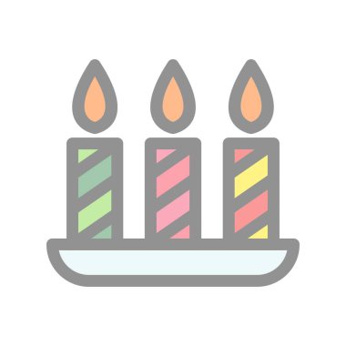 Mum Doldurulmuş Işık Vektörü Simgesi Tasarımı