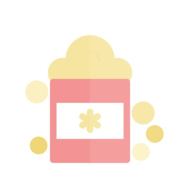 Patlamış Mısır Düz Işık Vektörü Simgesi Tasarımı