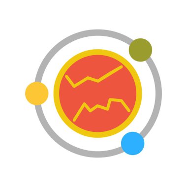 Düz Vektör Gezegeni Simgesi Tasarımı