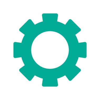 Gear Düz Vektör Simgesi Tasarımı