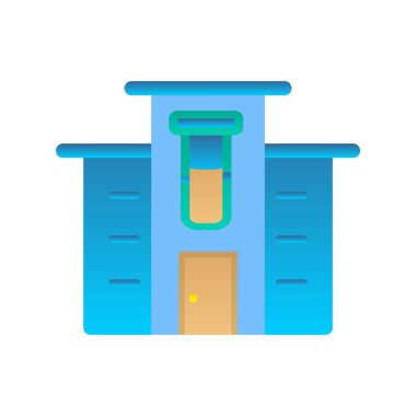 Araştırma Merkezi Düz Gradyan Vektör Simgesi Tasarımı