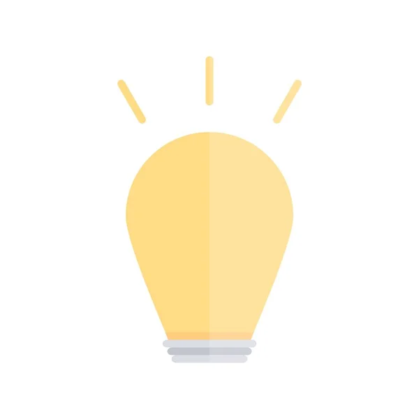 Icône Vecteur Lumière Plate Ampoule Desig — Image vectorielle