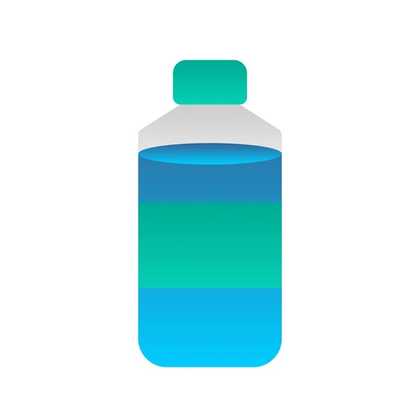 Wasserflasche Flacher Gradienten Vektor Icon Desig — Stockvektor