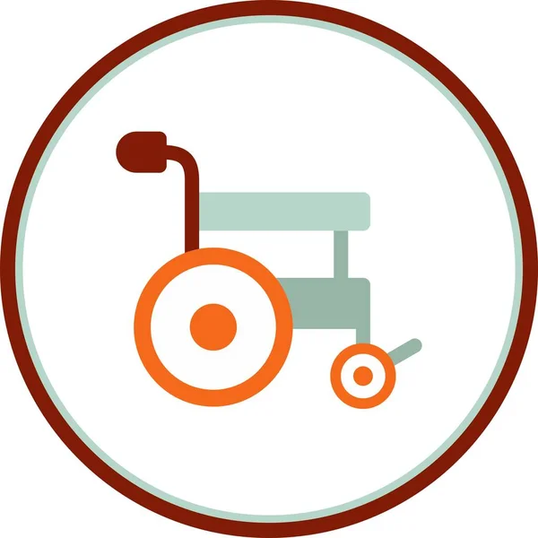 Επίπεδη Circxle Vector Icon Desig Αναπηρική Καρέκλα — Διανυσματικό Αρχείο