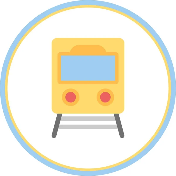 Trein Vlakke Cirkel Vector Icon Desig — Stockvector