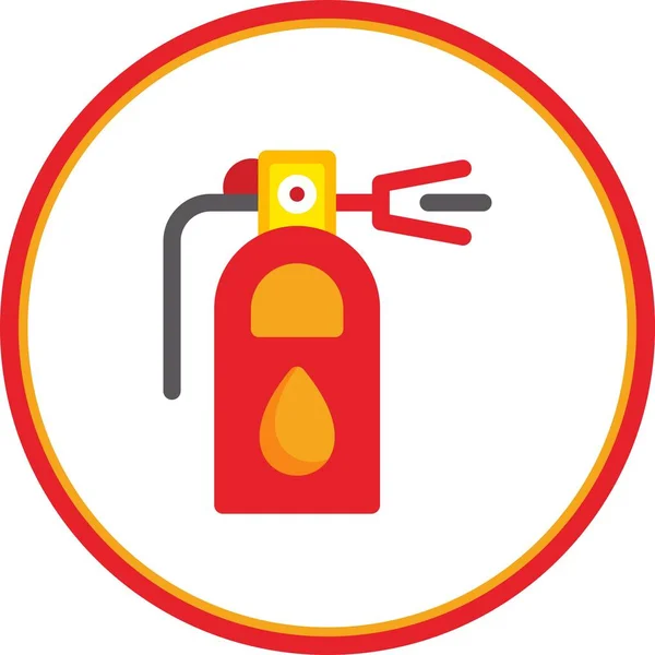 Extinguisher Flat Circle Vector Icon Desig — Stock Vector