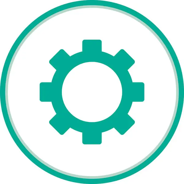 Gear Flat Circle Vector Diseño Iconos — Vector de stock