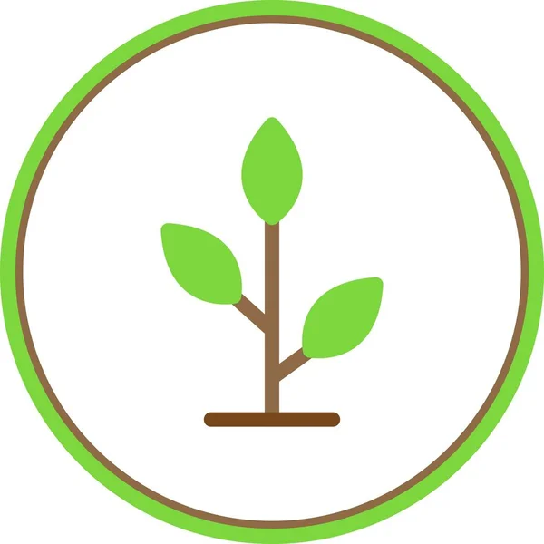 Plant Platte Cirkel Vectoricoon Ontwerp — Stockvector