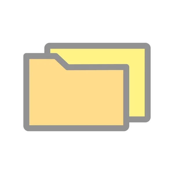 Folders Filled Light Vector Icon Design — Stock Vector