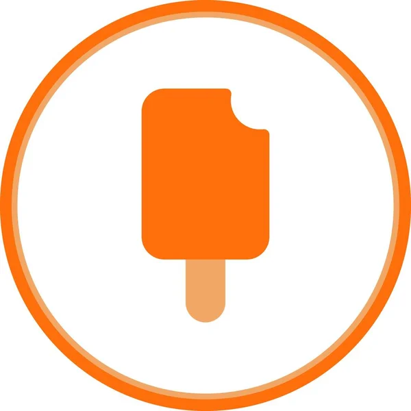 Eiscreme Stick Flat Circle Vector Icon Design — Stockvektor