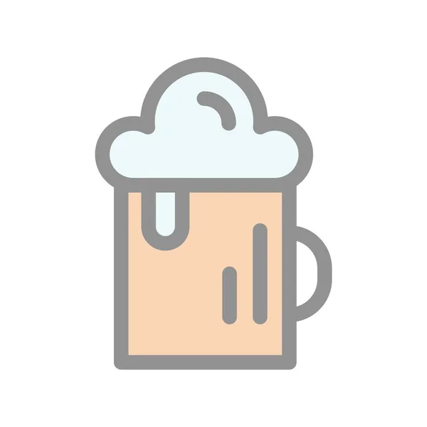 Beer Filled Light Vector Icon Design — Stock Vector