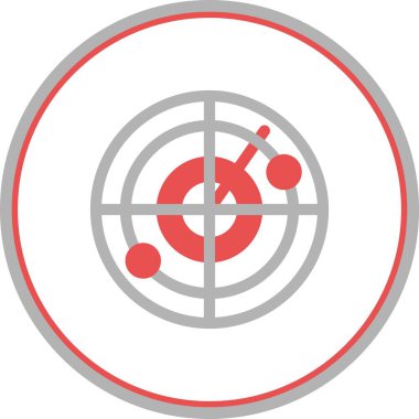 Radar Düz Çember Vektör Simgesi Tasarımı