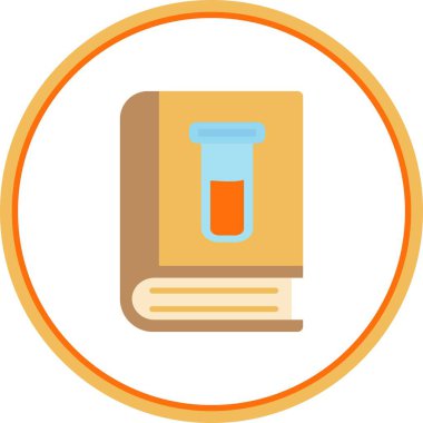 Kitap Düz Çember Vektör Simgesi Tasarımı
