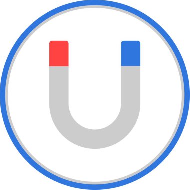 Mıknatıslı Düz Çember Vektör Simgesi Tasarımı