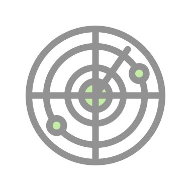 Radar Doldurulmuş Işık Vektörü Simgesi Tasarımı