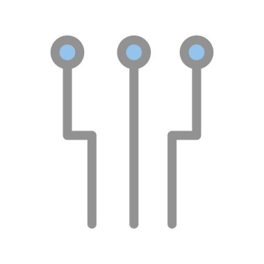 Devre İçi Dolu Işık Vektörü Simgesi Tasarımı