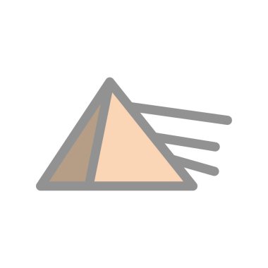 Prizma Doldurulmuş Işık Vektörü Simgesi Tasarımı