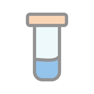 Test Tüpü Dolu Işık Vektörü Simgesi Tasarımı