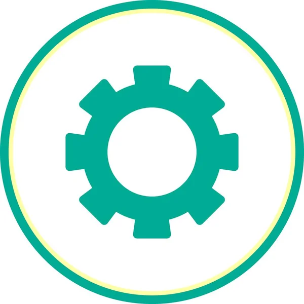 Gear Flat Circle Vector Diseño Iconos — Vector de stock