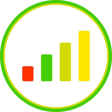  Çubuk Çizelgesi Düz Çember Vektör Simgesi Tasarımı