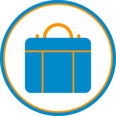 Evrak Çantası Düz Çember Vektör Simgesi Tasarımı