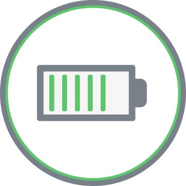 Pil Düz Çember Vektör Simgesi Tasarımı