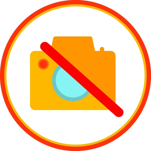 平面圆形矢量Icon设计的相机 — 图库矢量图片