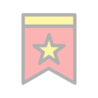 Yer İmleri Doldurulmuş Işık Vektörü Simgesi Tasarımı