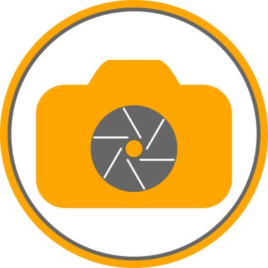 Kamera Düz Çember Vektör Simgesi Tasarımı