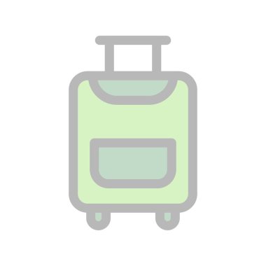 Seyahat Çantası Doldurulmuş Işık Vektörü Simgesi Tasarımı