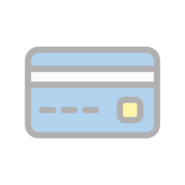 Banka Kartı Dolu Işık Vektörü Simgesi Tasarımı