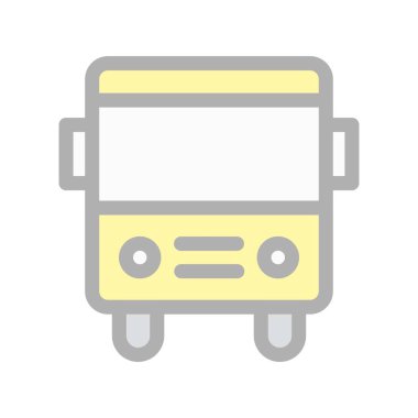 Büyük Otobüs Dolu Işık Vektörü Simgesi Tasarımı