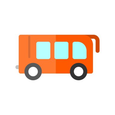 Otobüs Düz Işık Vektörü Simgesi Tasarımı