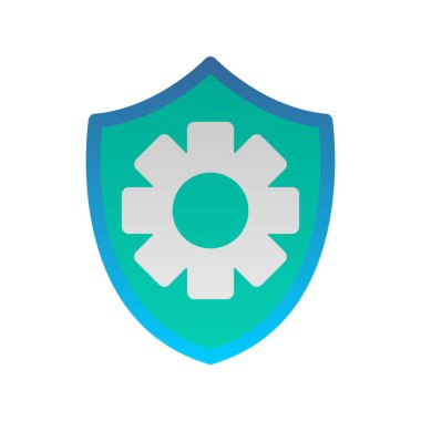 Kalkan Düz Gradyan Vektör Simgesi Tasarımı