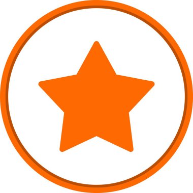 Yıldız Düz Çember Vektör Simgesi Tasarımı