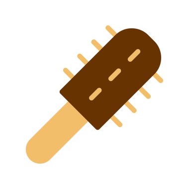 Saç Fırçası Düz Vektör Simgesi Tasarımı