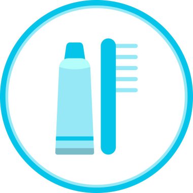 Diş macunu Düz Çember Vektör Simgesi Tasarımı