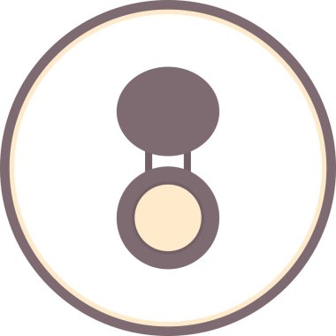 Bastırılmış Toz Düz Çember Vektör Simgesi Tasarımı