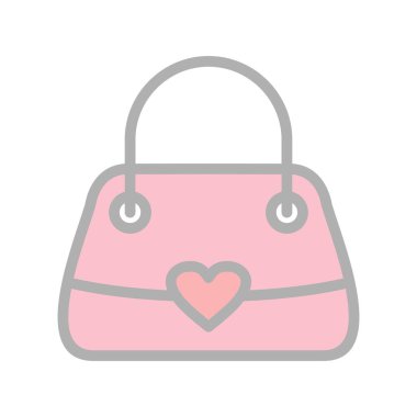 Kadın Torbası Doldurulmuş Işık Vektörü Simgesi Tasarımı