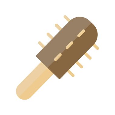 Saç Fırçası Düz Işık Vektörü Simgesi Tasarımı