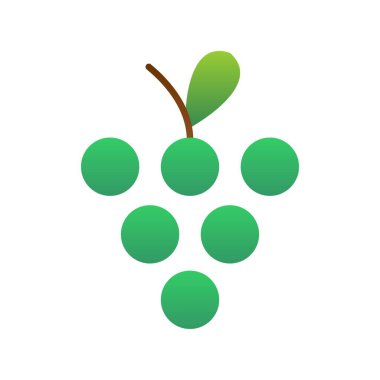 Üzüm Düz Gradyan Vektör Simgesi Tasarımı