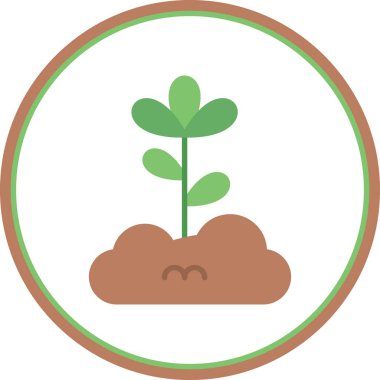 Filizler Düz Çember Vektör Simgesi Tasarımı