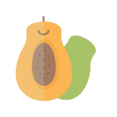 Papaya Düz Işık Vektörü Simgesi Tasarımı
