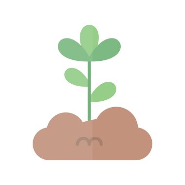 Filizler Düz Işık Vektörü Simgesi Tasarımı