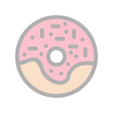 Donut Doldurulmuş Işık Vektörü Simgesi Tasarımı