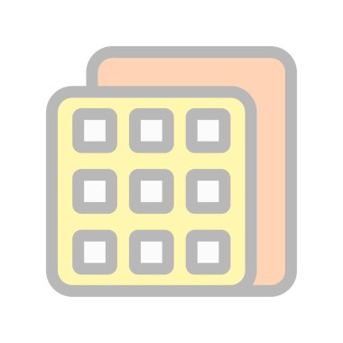 Waffle Doldurulmuş Işık Vektörü Simgesi Tasarımı